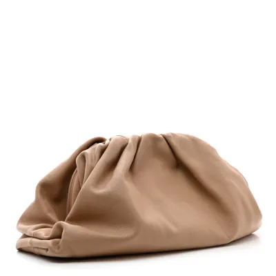 Bottega Veneta Oversized The Pouch Clutch Nude Smooth Butter Calf Leather