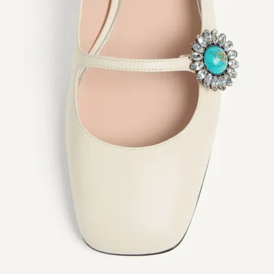 VALENTINO Sheepskin Mary Jane Ballet Flats (heel 2 cm high)