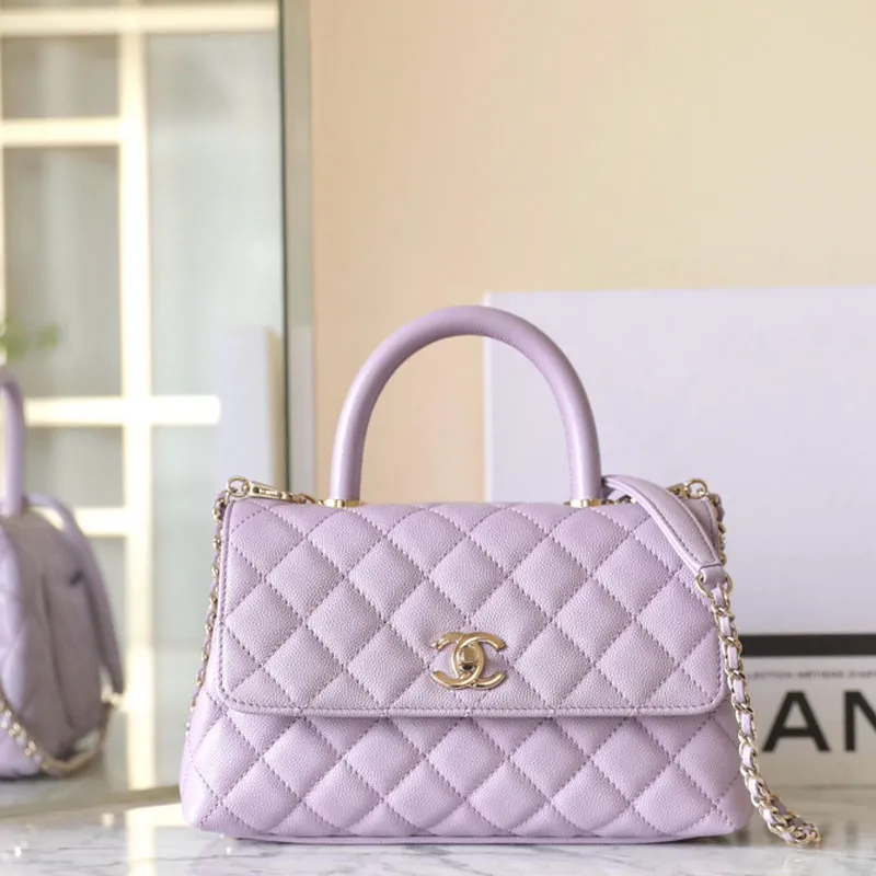 Chanel Coco Handle Black / Purple 24cm Top-Handle Bags Crossbody Bags