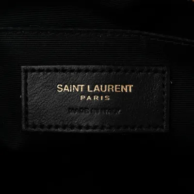 Saint Laurent Medium Lou Camera Bag Black Monogram Tweed & Calfskin Leather Brass Hardware