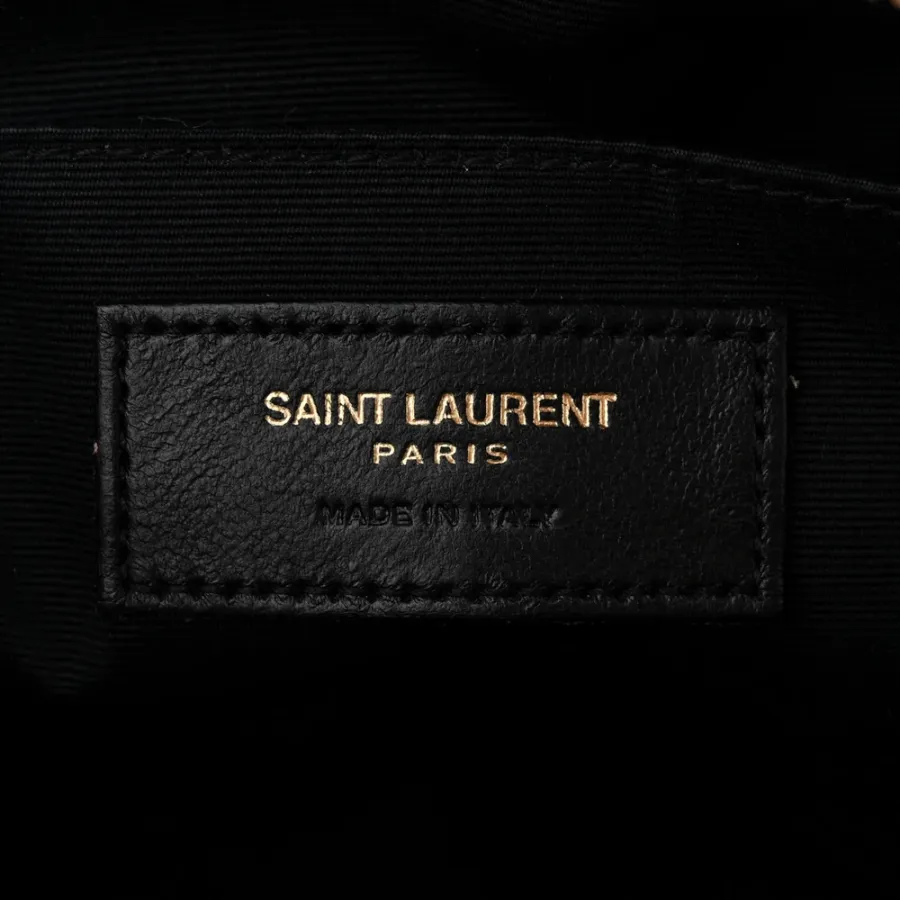 Saint Laurent Medium Lou Camera Bag Black Monogram Tweed & Calfskin Leather Brass Hardware