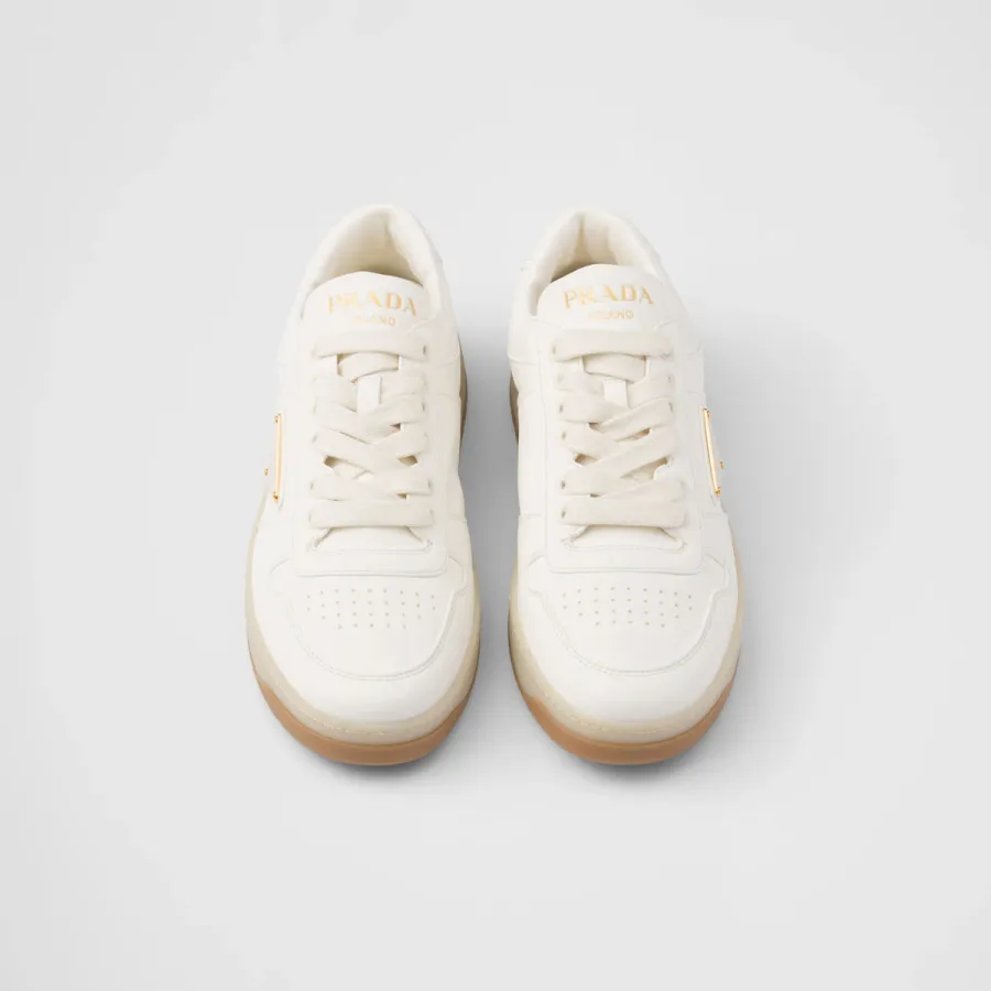 PRADA white lIvory color leather sneakers