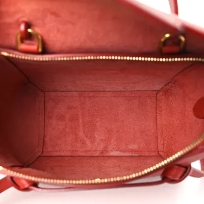 Celine Nano Belt Bag Coquelicot Grained Calfskin Leather Gold Hardware