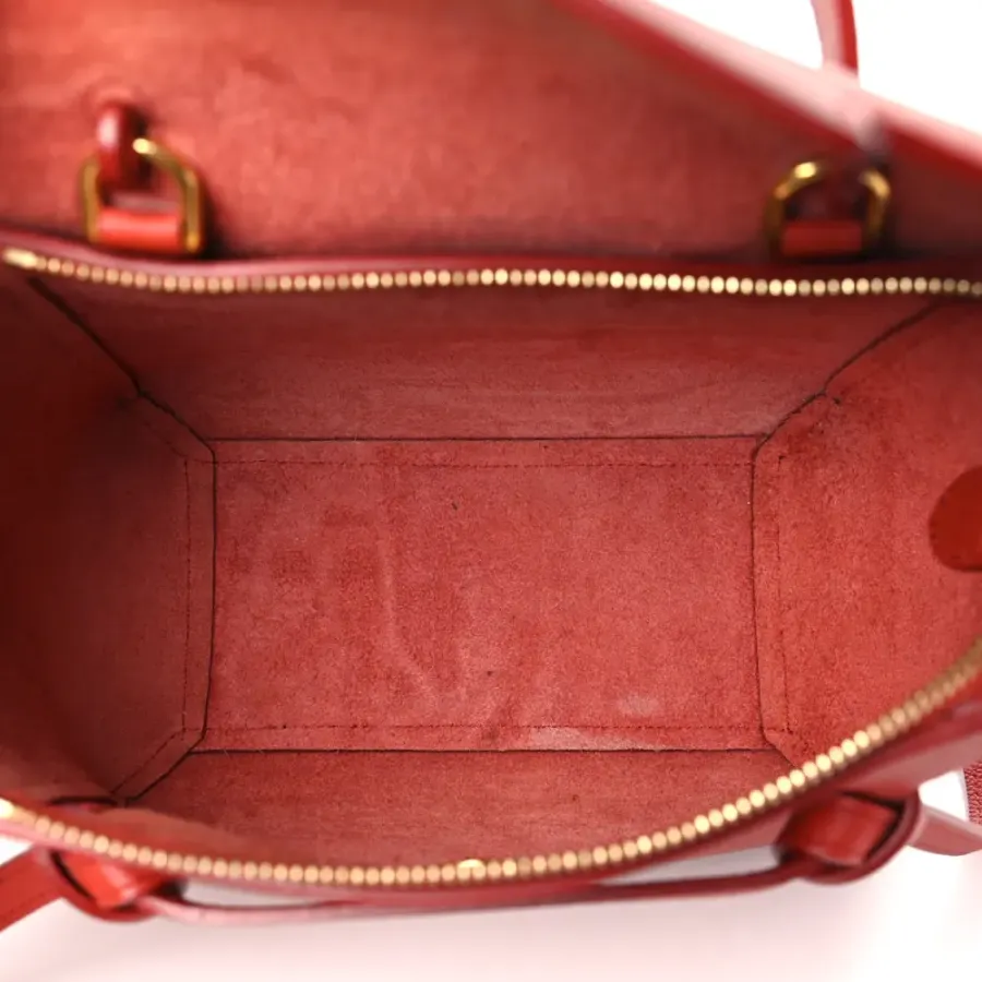 Celine Nano Belt Bag Coquelicot Grained Calfskin Leather Gold Hardware