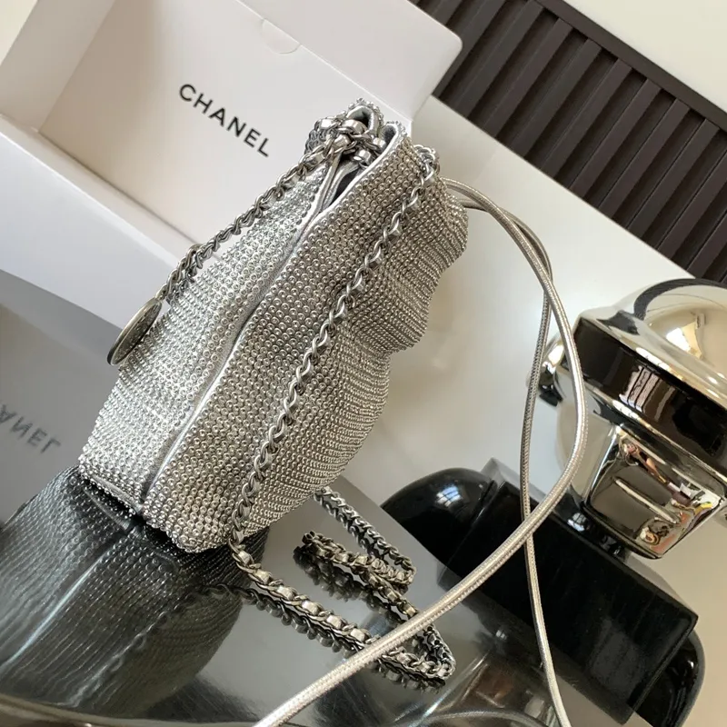 Chanel 22bags Silver Woven Cowhide Shoulder Bags