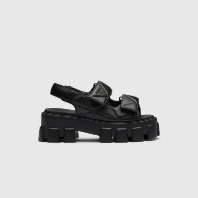 PRADA Black Monolith Nappa leather sandals