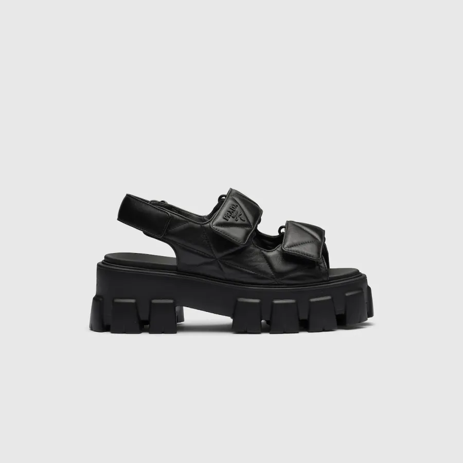 PRADA Black Monolith Nappa leather sandals