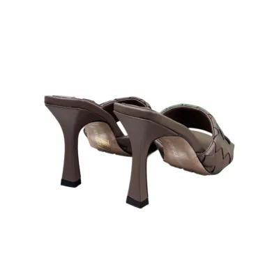 Bottega Veneta Parco Mule In Brown Intrecciato Leather Mule (Heel Height 9cm)
