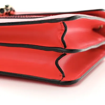 Bvlgari Medium Serpenti Forever Shoulder Bag Red Calfskin Leather Gold Hardware