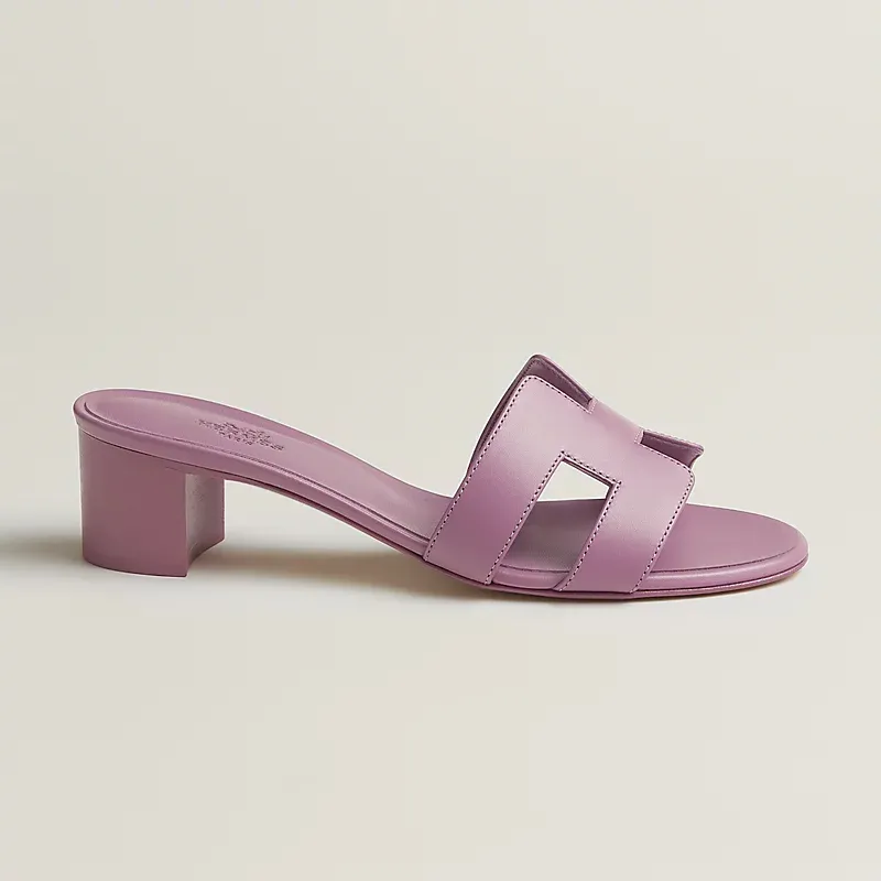 HERMES Oasis Slippers High-heeled slippers purple High Heels Sandal