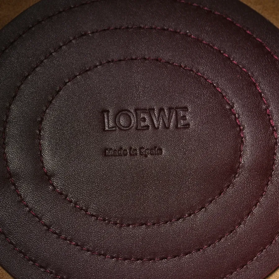 Loewe Paseo Bag Small Burgundy Shiny Nappa Calfskin Leather