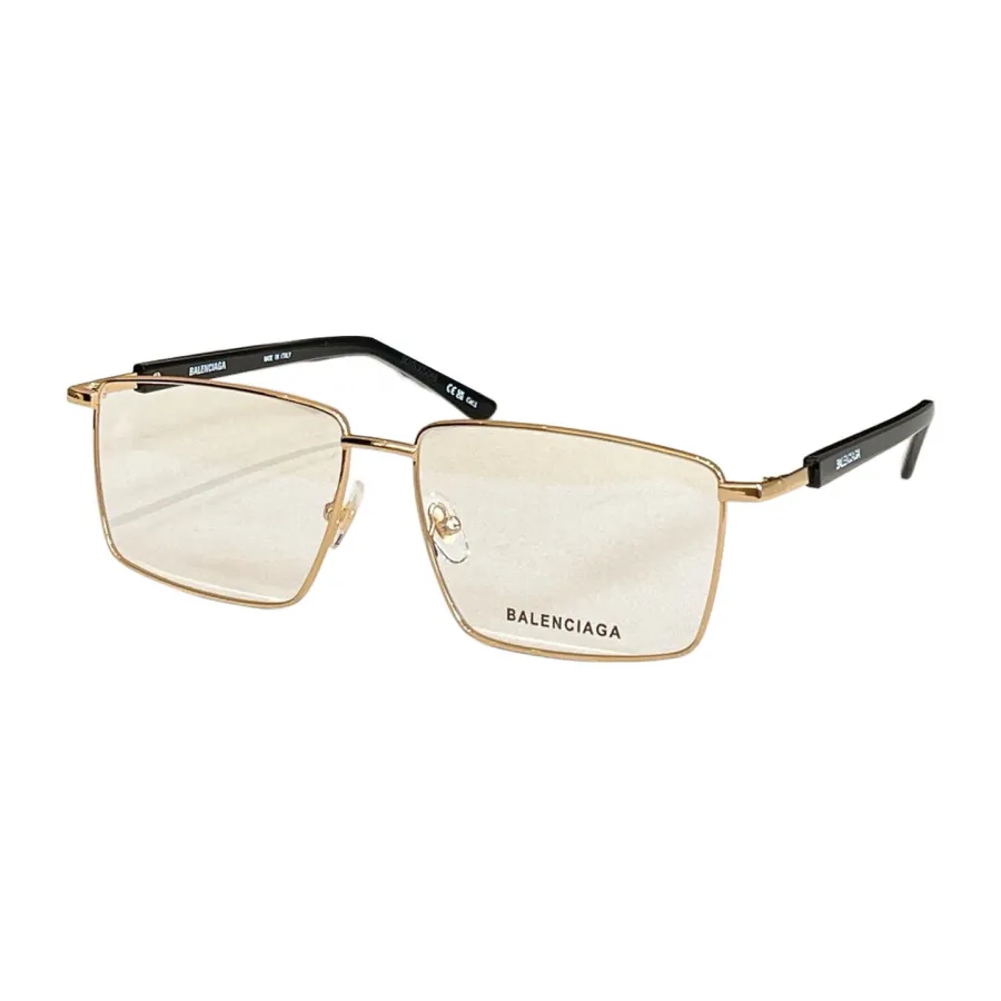 Balenciaga square frame glasses gold black/gold silver/gold leopard color transparent lens Size 59口16-145