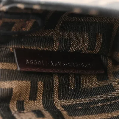 Fendi Mini FF 1974 Baguette Tobacco/Moro/Black Jacquard Fabric Gold Hardware