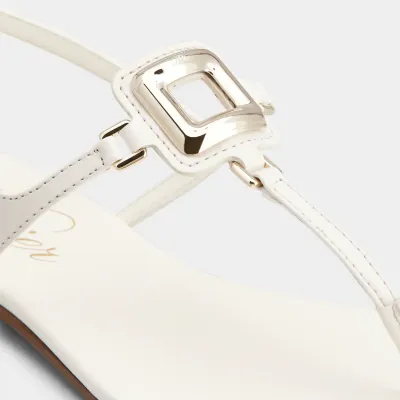 Roger Vivier Viv' By The Sea Sandals In White Leather With Metal Buckle