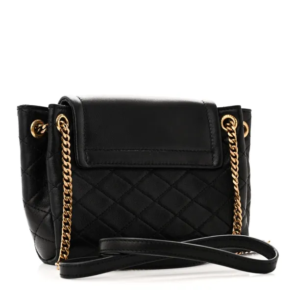 Saint Laurent Mini Nolita Black Quilted Monogram Lambskin Leather Aged Gold Hardware - Image 3