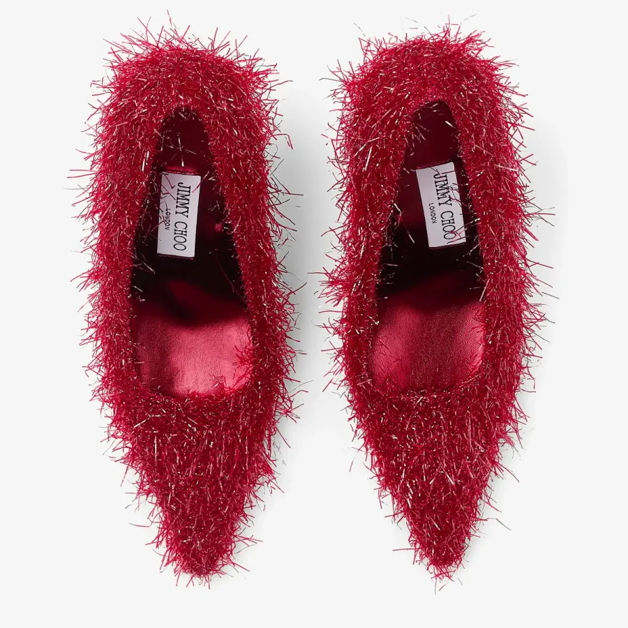 JIMMY CHOO Ruby red wire heels, pointy stiletto heels （9.5cm)