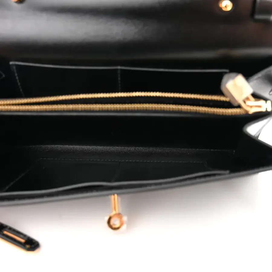 Hermès Kelly Wallet To Go Black Box Leather Gold Hardware