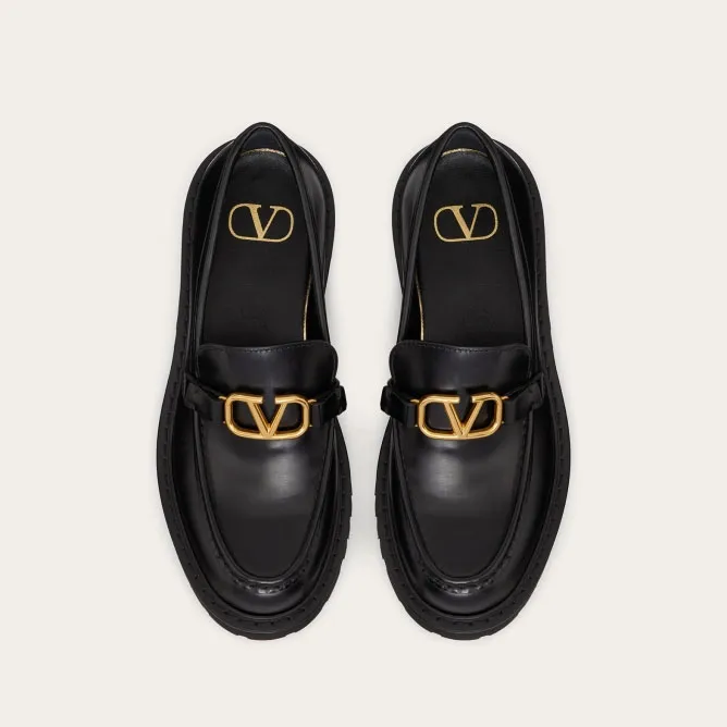 VALENTINO Calf leather loafers (Heel height 4cm)