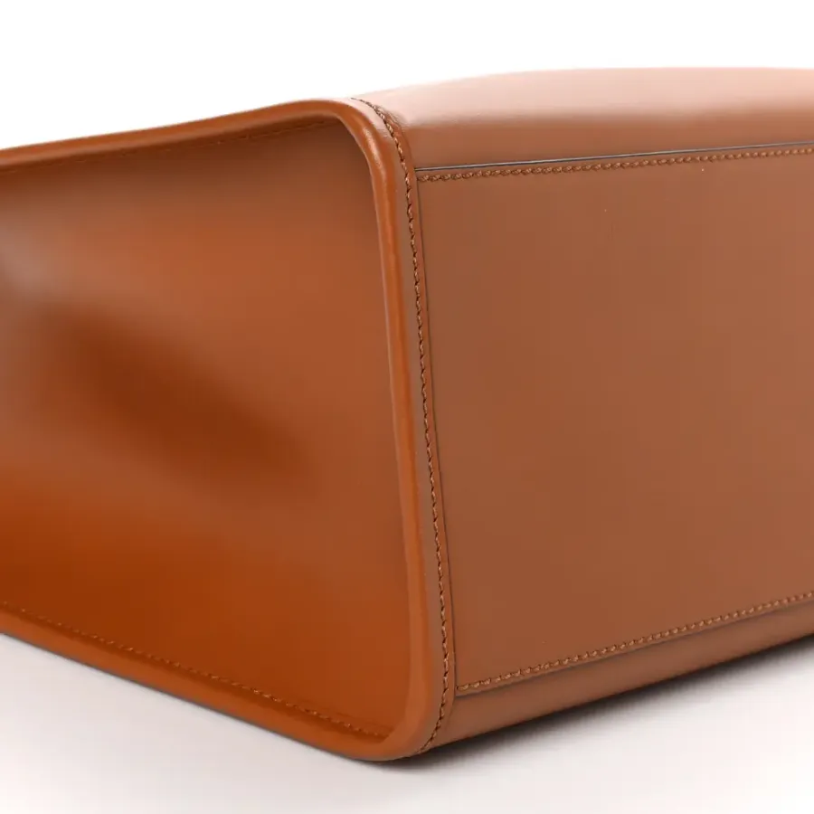 Fendi Medium Fendi Sunshine Shopper Tote Cuoio King Vitello Leather & Plexiglass Gold Hardware