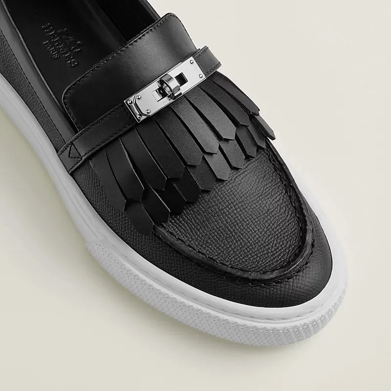 HERMES Game Black Loafers