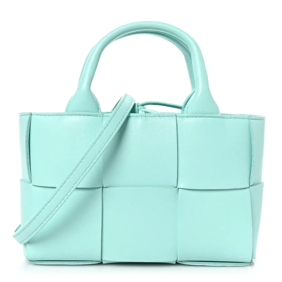 Bottega Veneta Maxi Intreccio Candy Arco Tote Celadon Lambskin Leather