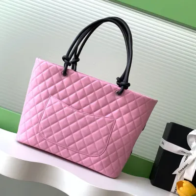Chanel Pink / Milk tea color / White / Black Basket Tote Bags / Shoulder Bags