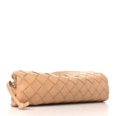 Bottega Veneta Mini Intrecciato The Pouch Almond Nappa Leather