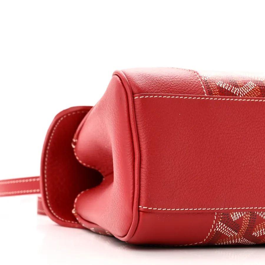 Goyard Saigon Mini Bag Red Goyardine Canvas Silver Hardware