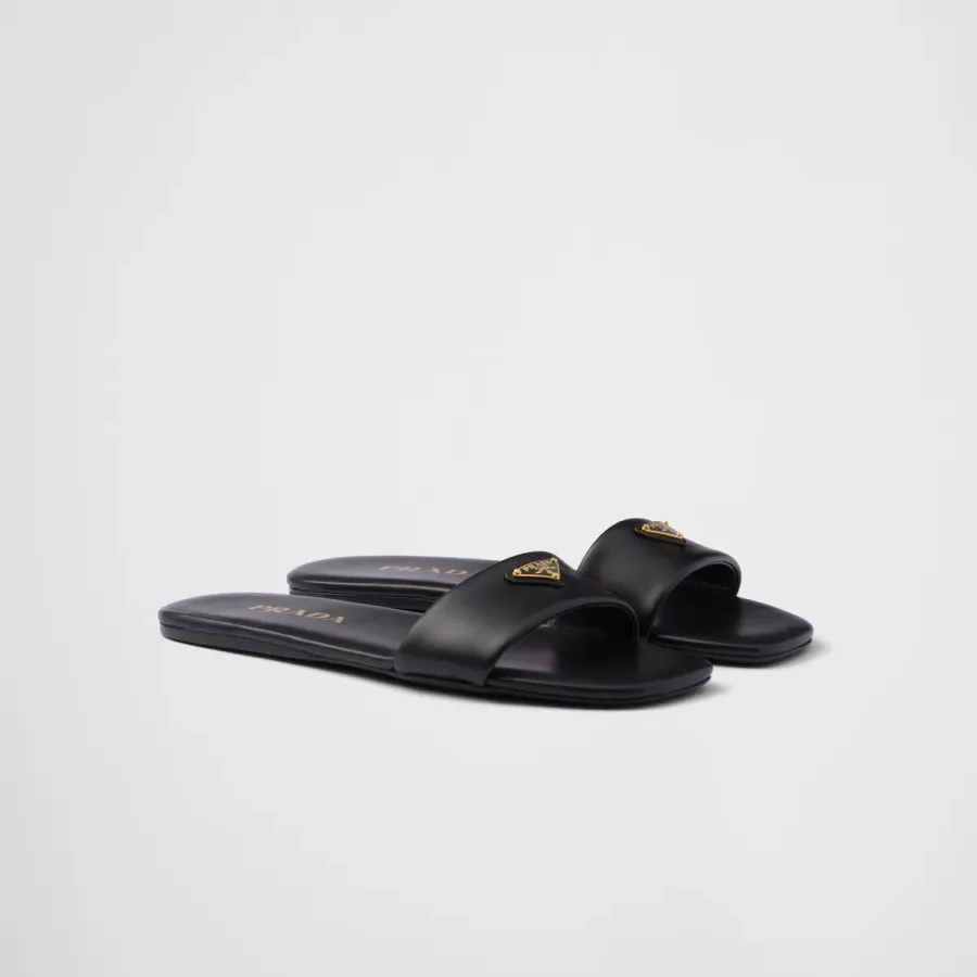PRADA Black bright leather slipper