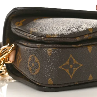 Louis Vuitton Pochette Metis East West PM Monogram Canvas Gold Hardware