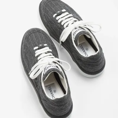 Dark grey and white Chanel Sneakers