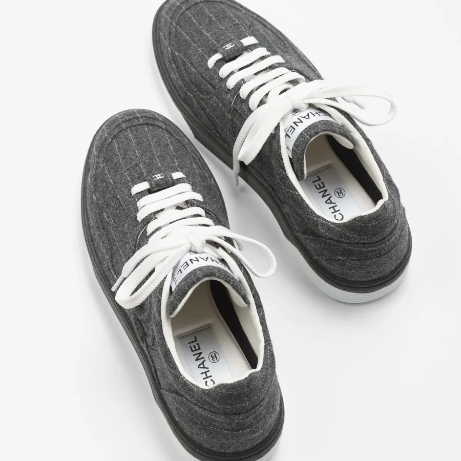 Dark grey and white Chanel Sneakers