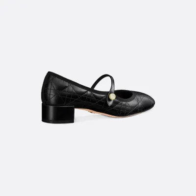 Dior black high-heeled ballet shoes