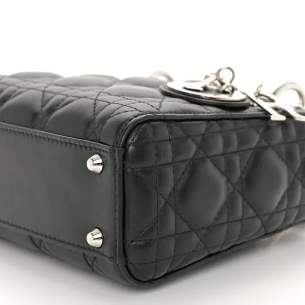 Dior Mini Lady Dior Black Cannage Lambskin Leather Light Gold Hardware - Image 5