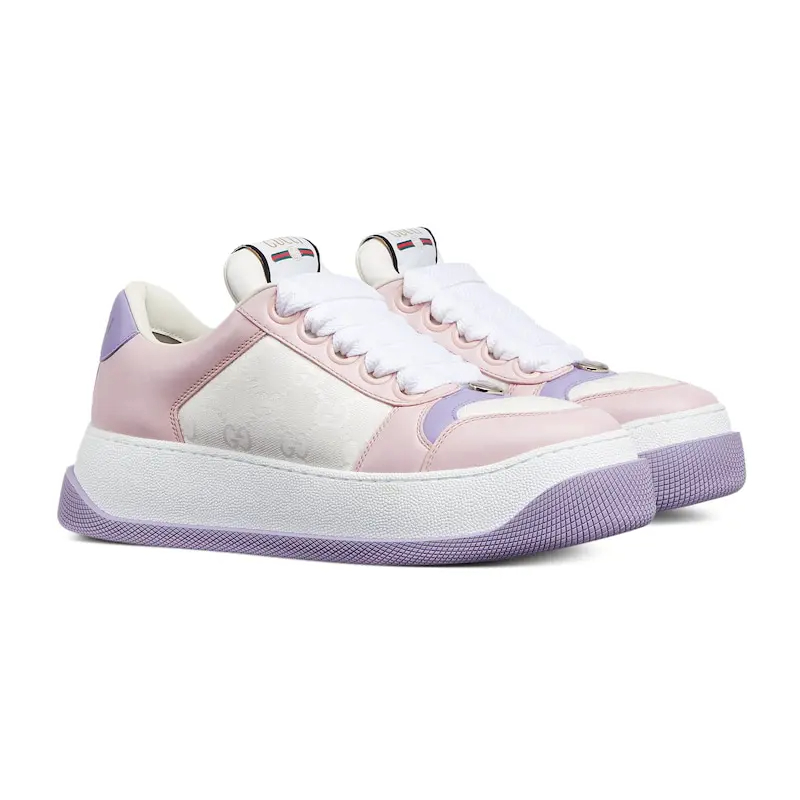 Gucci Screener tênis esportivos femininos roxos Sneakers