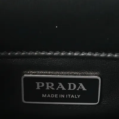 Prada Mini Shoulder Bag Black Nappa Leather Silver Hardware