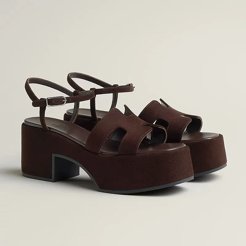 HERMES Jam Brown High Heels Sandal