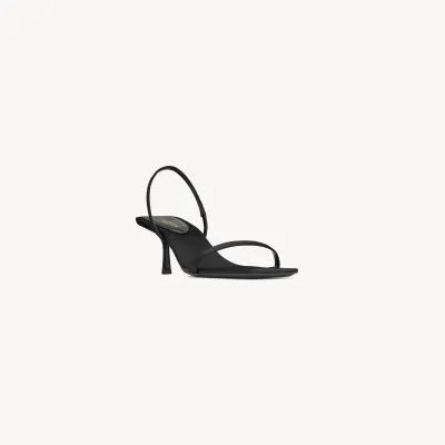 Yves Saint Laurent Black crepe satin stiletto sandals
