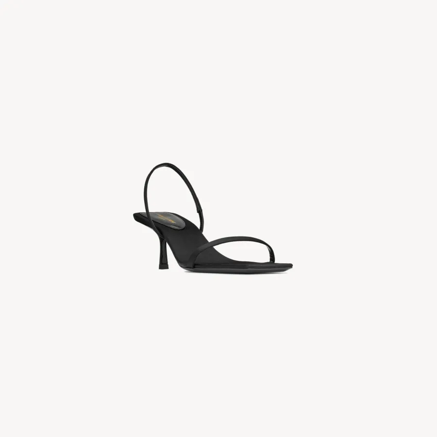 Yves Saint Laurent Black crepe satin stiletto sandals