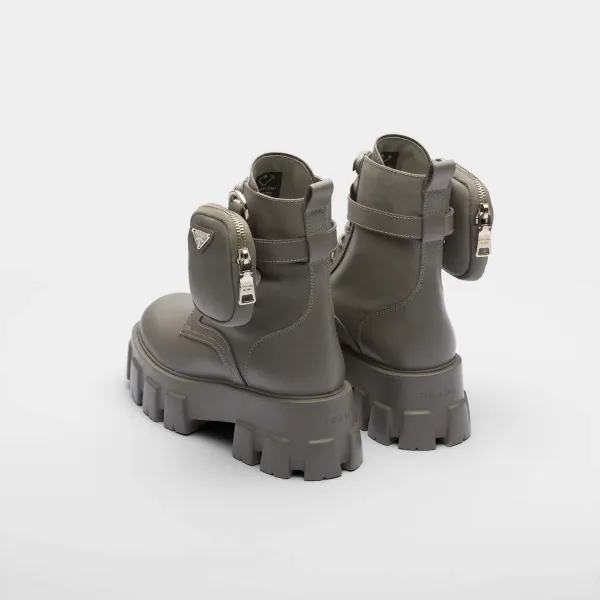 PRADA Marbled grey leather boots (with pouch) - Image 5
