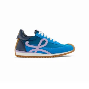 LOEWE Blue nylon and suede Smooth Women's sneakers 2.0