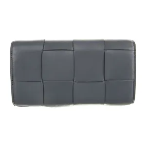 Bottega Veneta Large Continental Wallet Grey Lambskin Leather