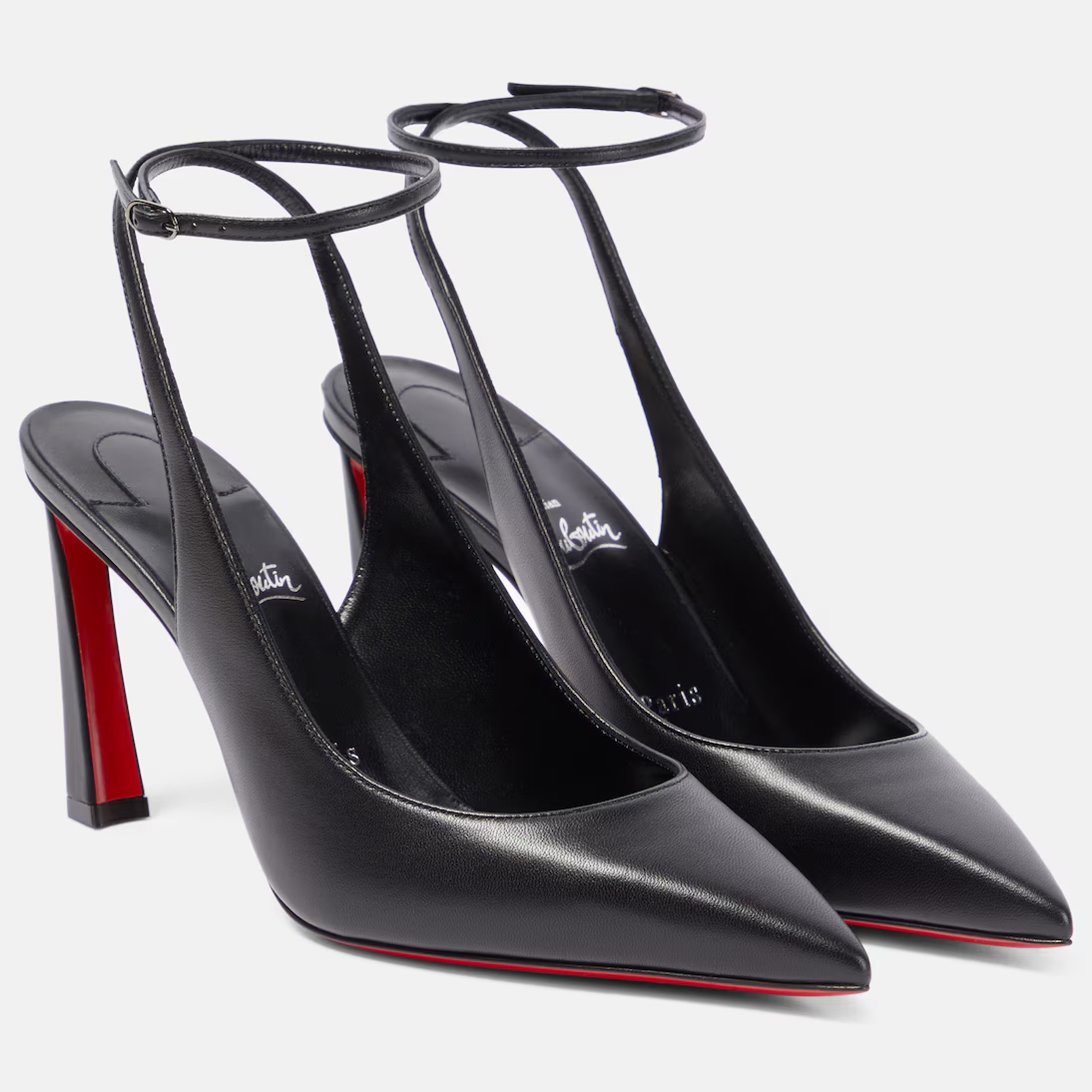 Christian Louboutin Sandálias de salto alto com alça halter em couro preto
