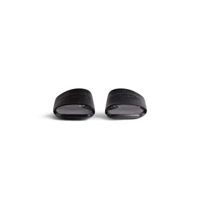 BALENCIAGA Black square - toed flat slipper sandals