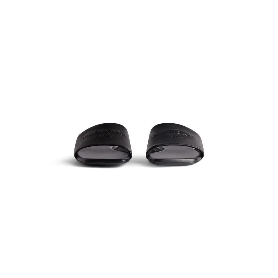 BALENCIAGA Black square - toed flat slipper sandals