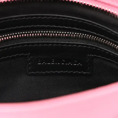 Balenciaga Mini Neo Cagole Shoulder Bag Candy Pink Agneau Arena Leather Silver Hardware