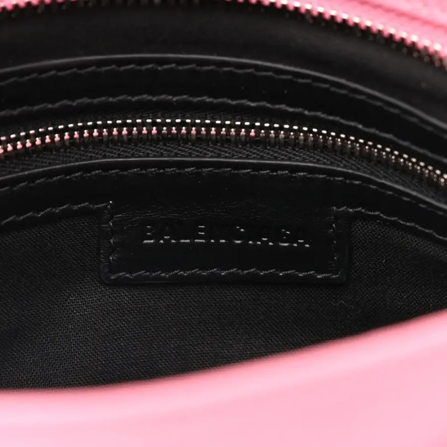 Balenciaga Mini Neo Cagole Shoulder Bag Candy Pink Agneau Arena Leather Silver Hardware