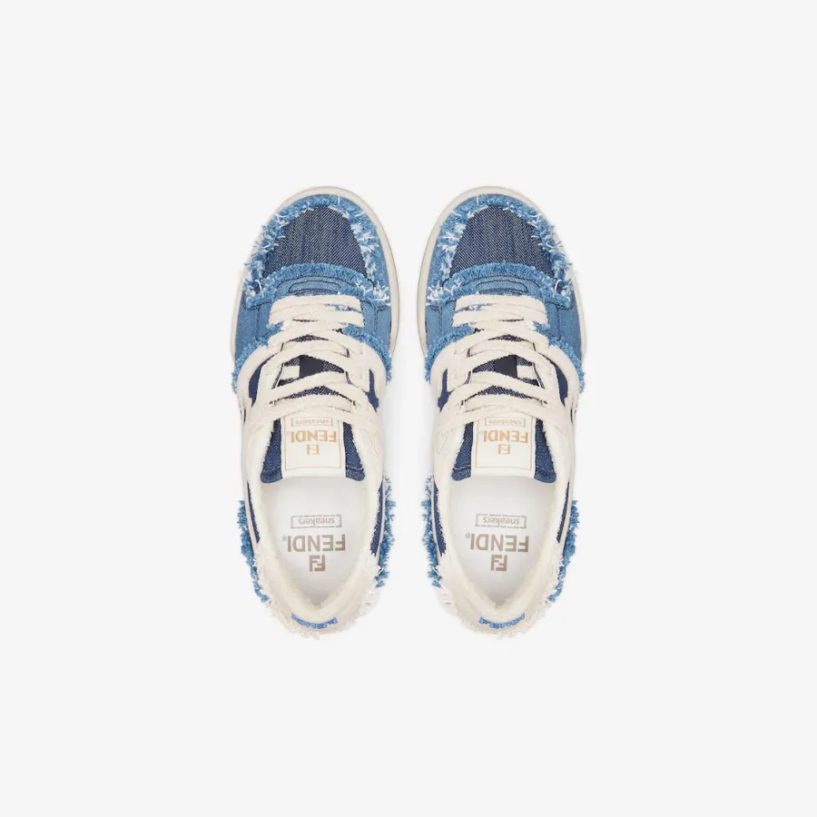 FENDI Blue denim low-top shoes Sneakers