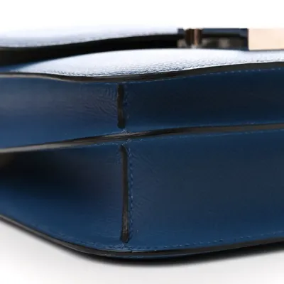 Hermès Constance Verso 24 Bleu Agate / Gris Mouette Epsom Leather Palladium Silver Hardware