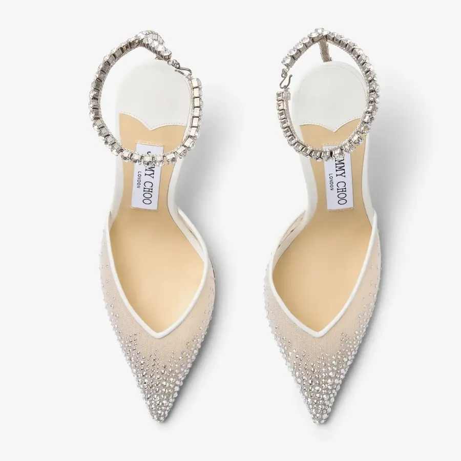 JIMMY CHOO Crystal white heels high heels